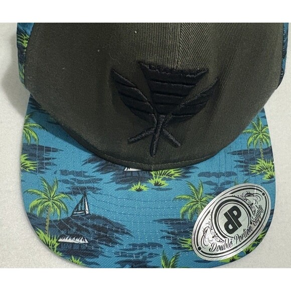 Double Portion Supply Snapback Hat ALOHA Floral Tropical Hawaiian Vaca Black Cap - Picture 2 of 11